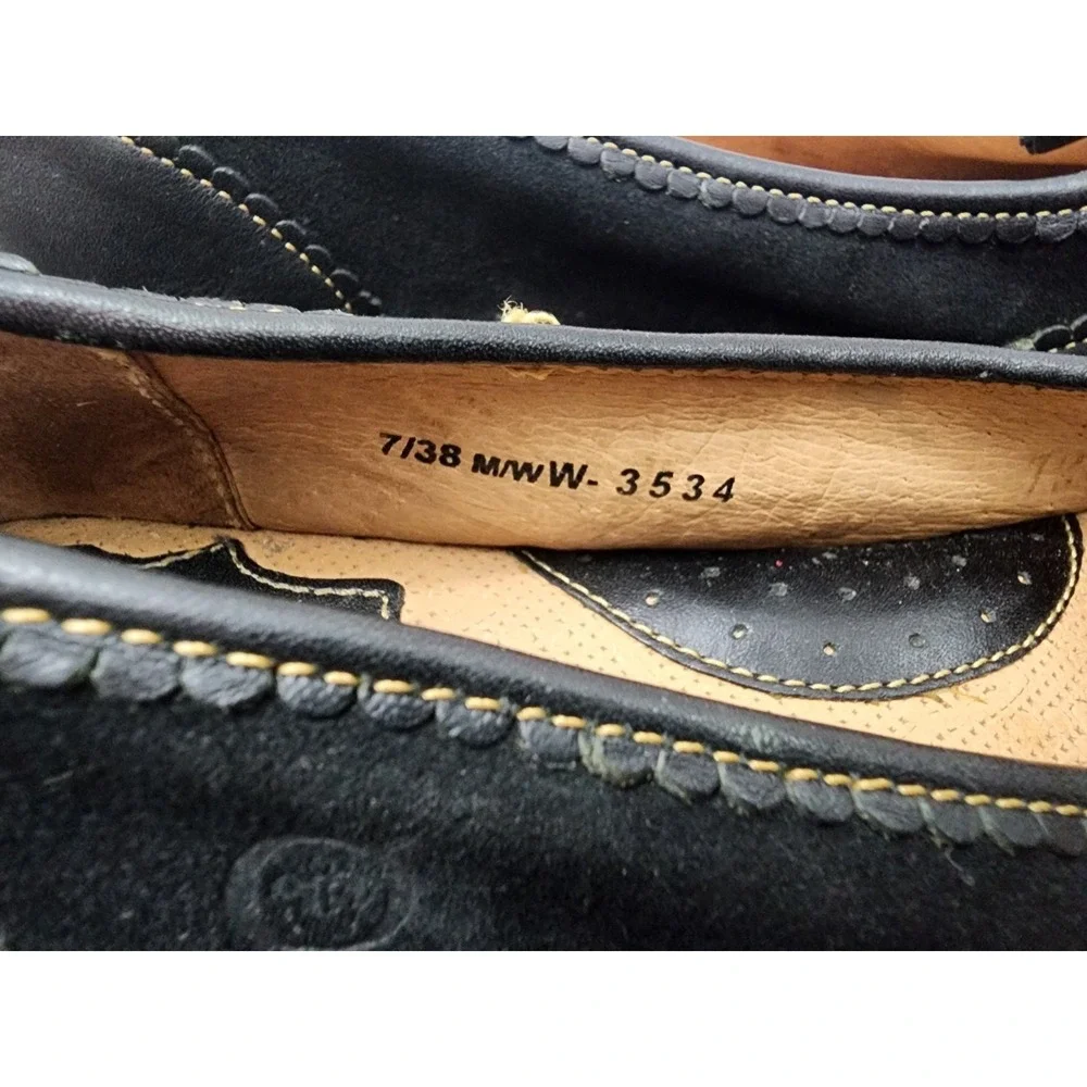 Born Mindy Slip On Comfort Loafer Black Leather Buckle Witchy  Flats Size 6.5M